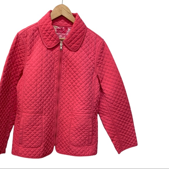 ESPRIT QUILTED Y2K PINK REVERSIBLE FLORAL FULL ZIP LS JACKET SIZE LARGE NWOT - Picture 2 of 16